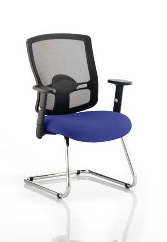 Portland Cantilever Bespoke Colour Seat Stevia Blue Visitors Chairs KCUP0467