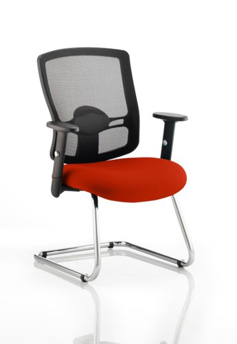 Portland Cantilever Bespoke Colour Seat Tabasco Orange Visitors Chairs KCUP0468