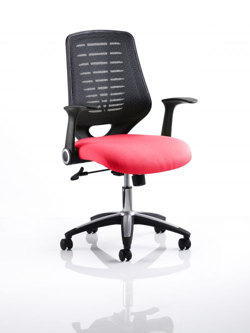 Relay Task Operator Chair Bespoke Colour Black Back Post Box Red