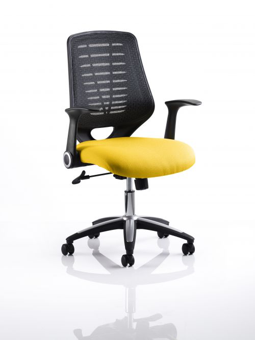 Relay Task Operator Chair Bespoke Colour Black Back Yellow