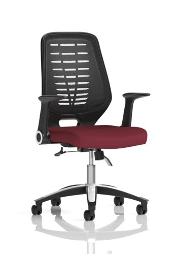 Relay Task Operator Chair Bespoke Colour Black Back Ginseng Chilli With Folding Arms
