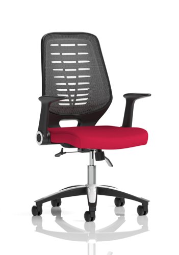 Relay Task Operator Chair Bespoke Colour Silver Back Bergamot Cherry With Folding Arms