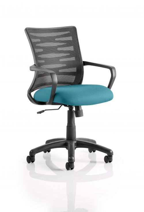 Vortex Task Operator Chair Mesh Back Bespoke Seat Maringa Teal KCUP0607