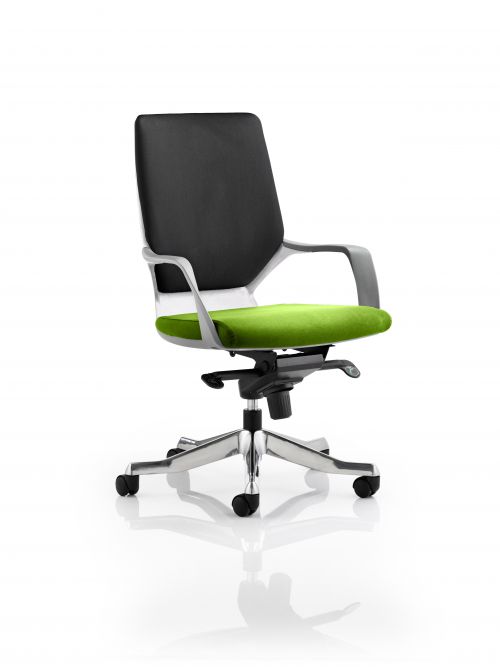 Xenon Executive White Shell Medium Back Bespoke Colour Seat Lime
