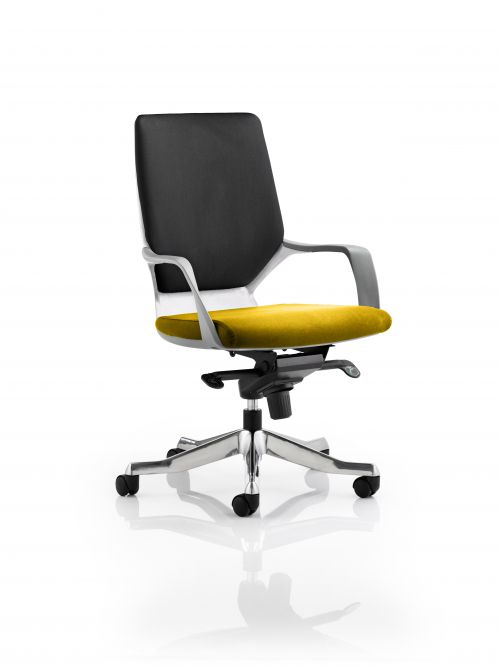 Xenon Executive White Shell Medium Back Bespoke Colour Seat Yellow