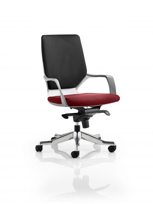 Xenon Executive White Shell Medium Back Bespoke Colour Seat Maroon