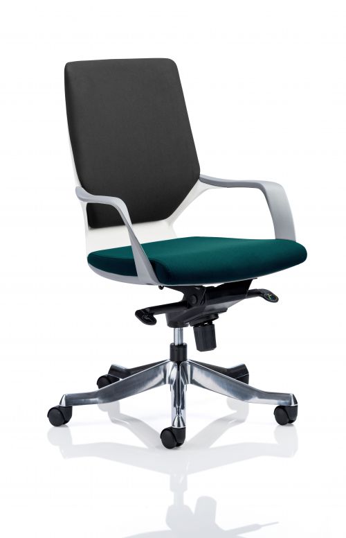Xenon Executive White Shell Medium Back Bespoke Colour Seat Teal
