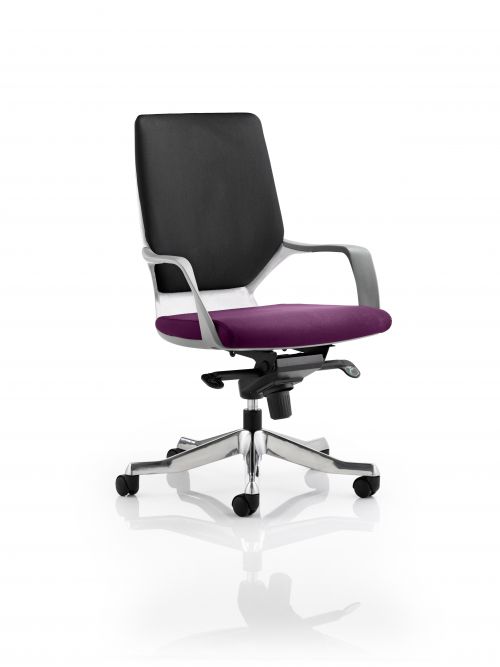 Xenon Executive White Shell Medium Back Bespoke Colour Seat Purple
