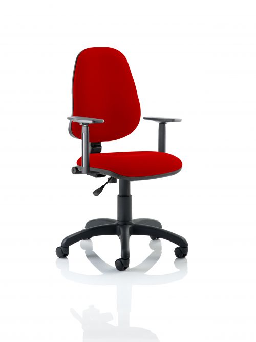 Eclipse I Lever Task Operator Chair Bespoke With Height Adjustable Arms In Post Box Red