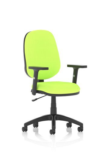 Eclipse Plus I Lever Task Operator Chair Bespoke With Height Adjustable Arms In Myrrh Green