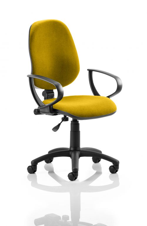 Eclipse I Lever Task Operator Chair Bespoke With Loop Arms In Yellow