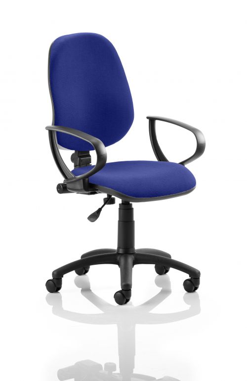 Eclipse I Lever Task Operator Chair Bespoke With Loop Arms In Admiral Blue