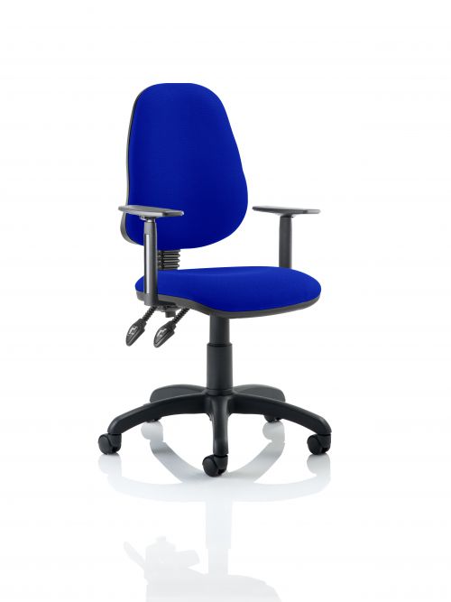 Eclipse II Lever Task Operator Chair Bespoke With Height Adjustable Arms In Admiral Blue