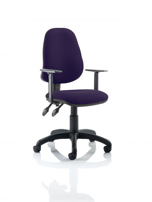 Eclipse II Lever Task Operator Chair Bespoke With Height Adjustable Arms In Purple