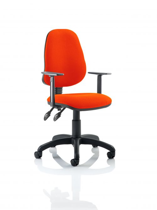 Eclipse II Lever Task Operator Chair Bespoke With Height Adjustable Arms In Orange