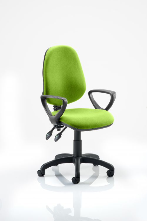Eclipse II Lever Task Operator Chair Bespoke With Loop Arms In Lime
