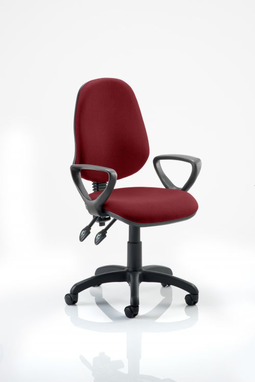 Eclipse II Lever Task Operator Chair Bespoke With Loop Arms In Ginseng Chilli