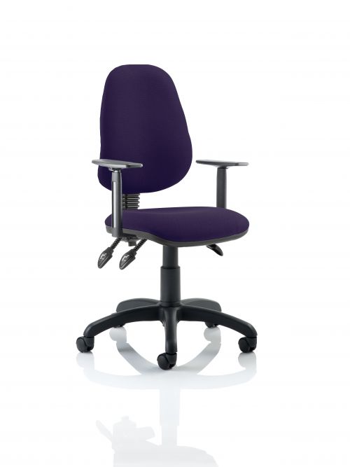 Eclipse III Lever Task Operator Chair Bespoke With Height Adjustable Arms In Purple