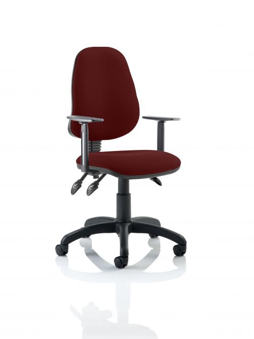 Eclipse III Lever Task Operator Chair Bespoke With Height Adjustable Arms In Ginseng Chilli