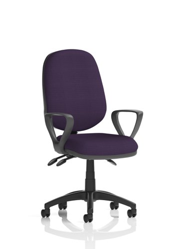 Eclipse III Lever Task Operator Chair Bespoke With Loop Arms In Purple