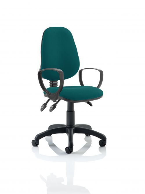 Eclipse III Lever Task Operator Chair Bespoke With Loop Arms In Teal
