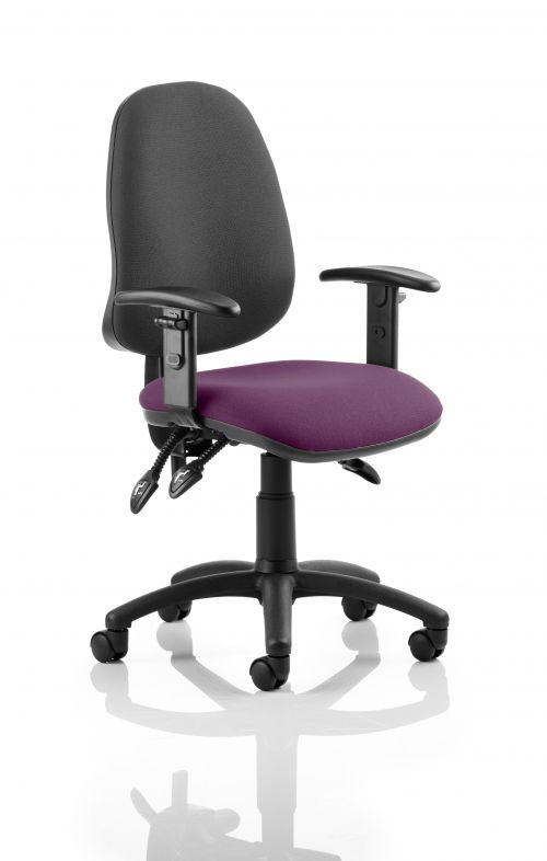 Eclipse Iii Lever Task Operator Chair Black Back Bespoke Seat With