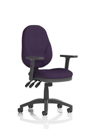 Eclipse Plus XL Lever Task Operator Chair Bespoke With Height Adjustable Arms In Tansy Purple  KCUP0892