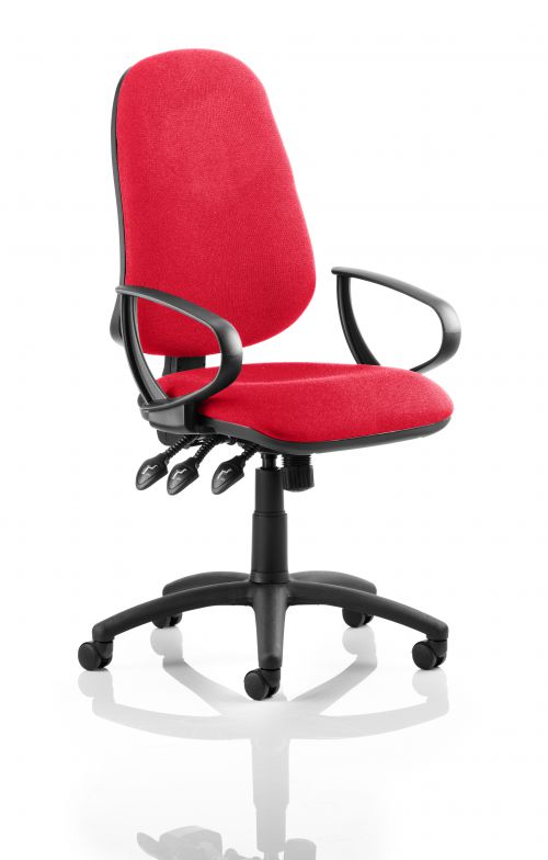 Eclipse XL Lever Task Operator Chair Bespoke With Loop Arms In Post Box Red