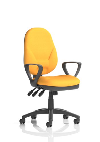 Eclipse Plus XL Lever Task Operator Chair Bespoke With Loop Arms In Senna Yellow  KCUP0899