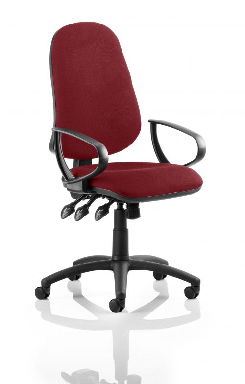 Eclipse XL Lever Task Operator Chair Bespoke With Loop Arms In Ginseng Chilli