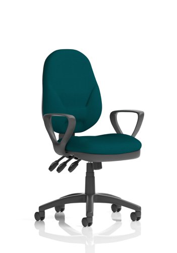Eclipse Plus XL Lever Task Operator Chair Bespoke With Loop Arms In Maringa Teal  KCUP0902