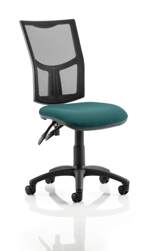 Eclipse II Lever Task Operator Chair Mesh Back With Bespoke Colour Seat in Teal
