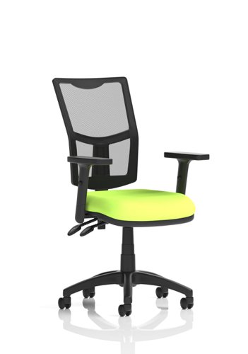 Eclipse Plus II Lever Task Operator Chair Mesh Back With Bespoke Colour Seat in Myrrh Green With Height Adjustable Arms