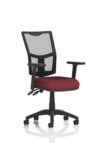 Eclipse Plus II Lever Task Operator Chair Mesh Back With Bespoke Colour Seat in Ginseng Chilli With Height Adjustable Arms