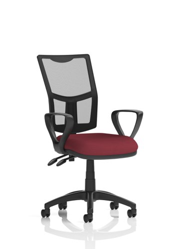 Eclipse Plus II Lever Task Operator Chair Mesh Back With Bespoke Colour Seat With loop Arms in Ginseng Chilli