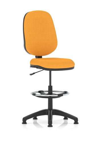 Eclipse Plus I Lever Task Operator Chair Senna Yellow Fully Bespoke Colour With High Rise Draughtsman Kit