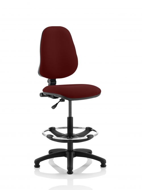 Eclipse I Lever Task Operator Chair Ginseng Chilli Fully Bespoke Colour With Hi Rise Draughtsman Kit
