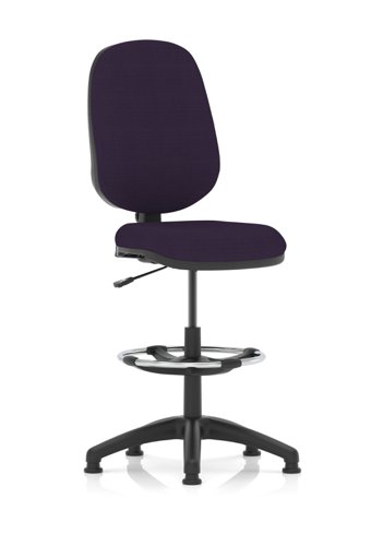 Eclipse Plus I Lever Task Operator Chair Tansy Purple Fully Bespoke Colour With High Rise Draughtsman Kit