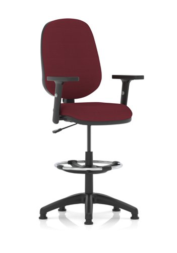Eclipse Plus I Lever Task Operator Chair Ginseng Chilli Fully Bespoke Colour With Height Adjustable Arms with High Rise Draughtsman Kit