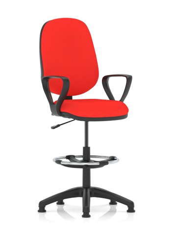 Eclipse Plus I Lever Task Operator Chair Bergamot Cherry Fully Bespoke Colour With Loop Arms with High Rise Draughtsman Kit