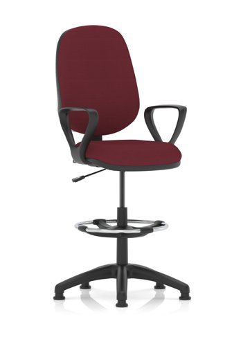 Eclipse Plus I Lever Task Operator Chair Ginseng Chilli Fully Bespoke Colour With Loop Arms with High Rise Draughtsman Kit