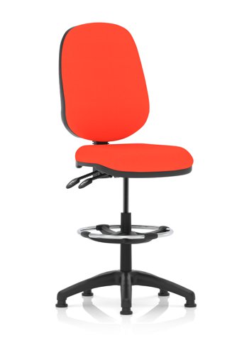 Eclipse Plus II Lever Task Operator Chair With High Rise Draughtsman Kit Bespoke Colour Back And Seat Tabasco Orange