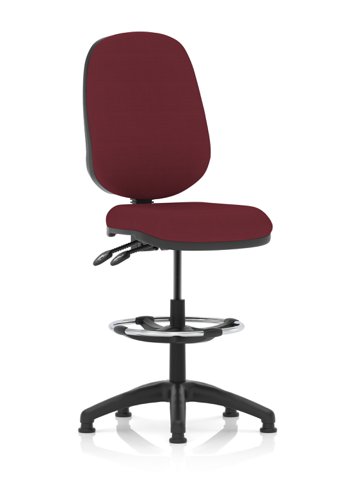 Eclipse Plus II Lever Task Operator Chair Ginseng Chilli Fully Bespoke Colour With High Rise Draughtsman Kit