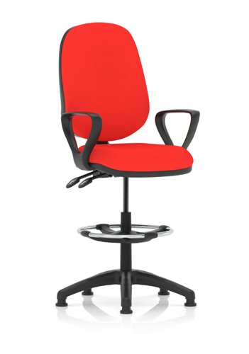 Eclipse Plus II Lever Task Operator Chair Bergamot Cherry Fully Bespoke Colour With Loop Arms With High Rise Draughtsman Kit