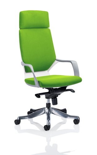 Xenon Executive White Shell High Back With Headrest Fully Bespoke Colour Myrrh Green