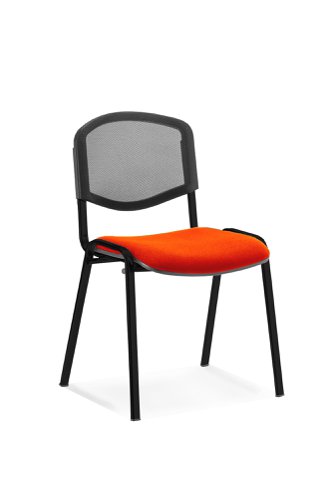 ISO Black Frame Mesh Back Bespoke Colour Tabasco Orange (MOQ of 4 - Priced Individually) Banqueting & Conference Chairs KCUP1189