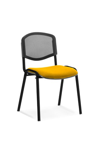 ISO Black Frame Mesh Back Bespoke Colour Senna Yellow (MOQ of 4 - Priced Individually) Banqueting & Conference Chairs KCUP1190