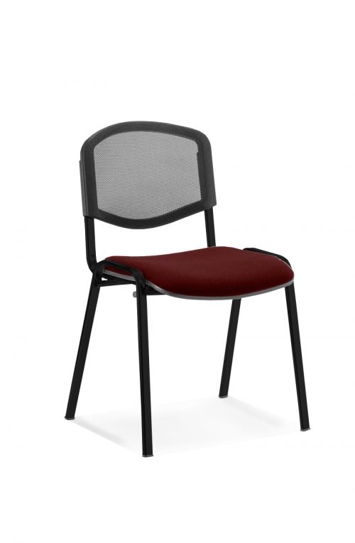 ISO Black Frame Mesh Back Bespoke Colour Fabric - (Min Order Qty X 4) Maroon