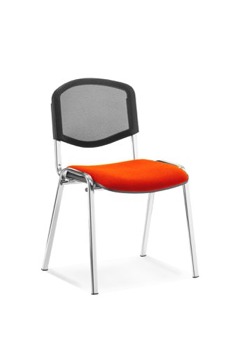 ISO Chrome Frame Mesh Back Bespoke Colour Tabasco Orange (MOQ of 4 - Priced Individually) Banqueting & Conference Chairs KCUP1197