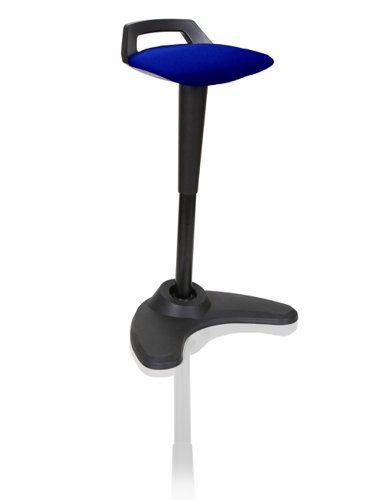 Spry Stool Black Frame Bespoke Colour Seat Stevia Blue